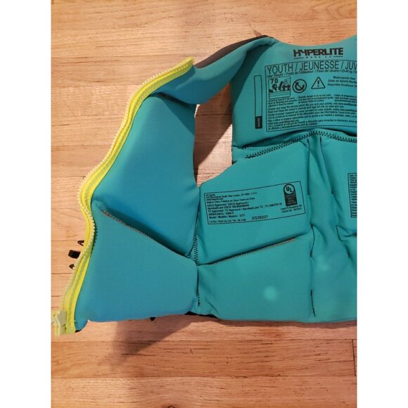 Hyperlite Wake Flotation Aid Paddling Vest Youth 55-88 Lbs Level 70 Bouyancy - Picture 7 of 11